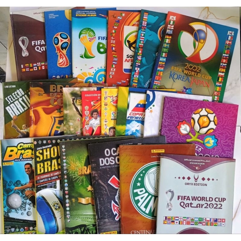 Álbuns de figurinhas de futebol vazios vendas avulsos.