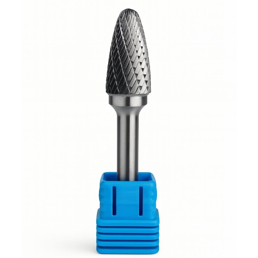 Lima Rotativa Metal Duro 12 x 25 com haste 1/4 Cônica Arvore Corte Duplo Desbaste Precisão