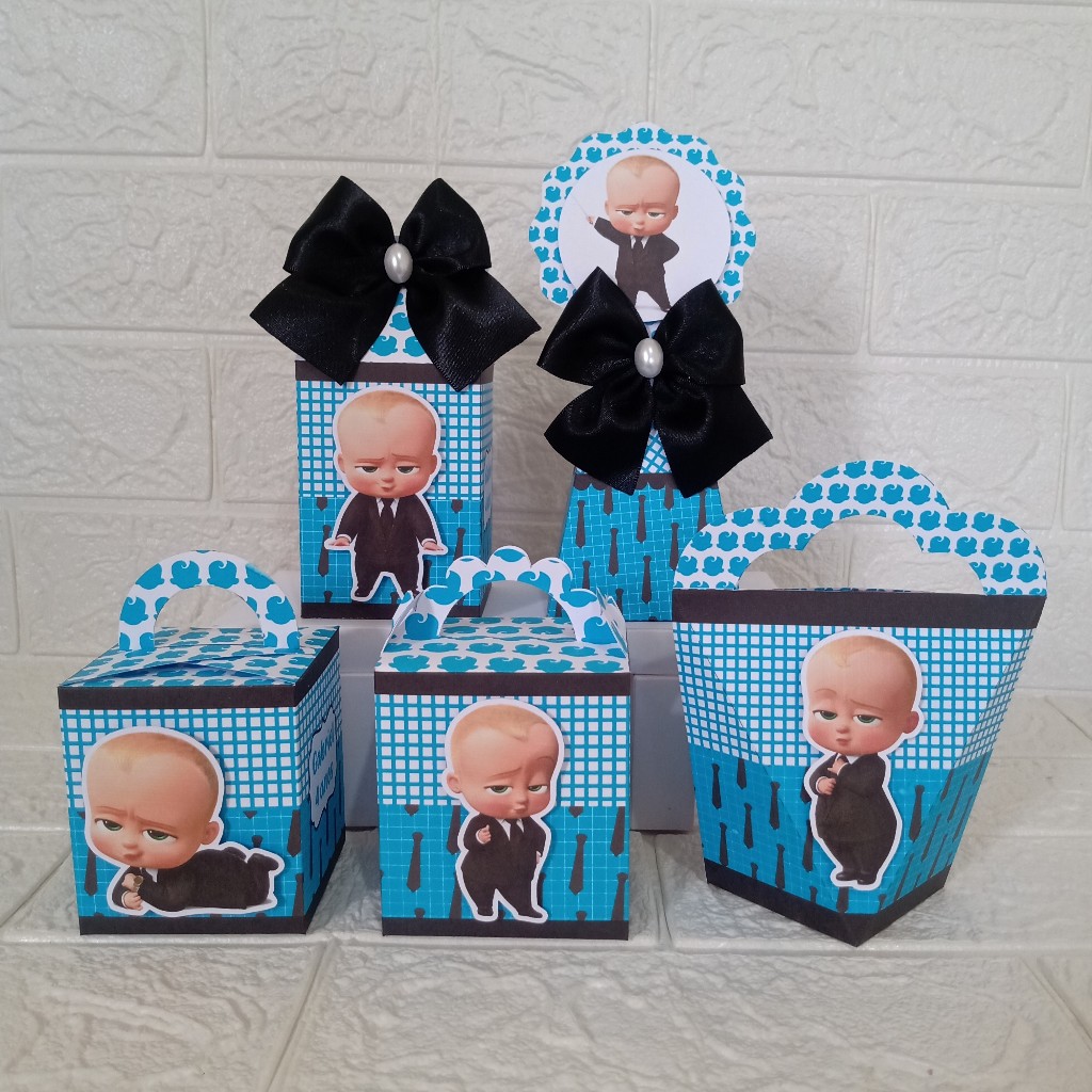 Kit Caixas Personalizadas Poderoso Chefinho (SEMI-MONTADO) Tema infantil Aniversário Papelaria Lembrancinhas
