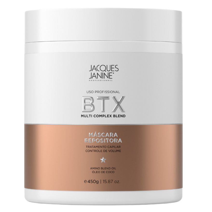 Jacques Janine BTX Máscara Repositora Complexo Blends 450g Tratamento Capilar Realinhamento e Brilho em Oferta na Shopee