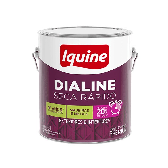 Esmalte Premium Brilhante Iquine Dialine Seca Rápido 3,0L