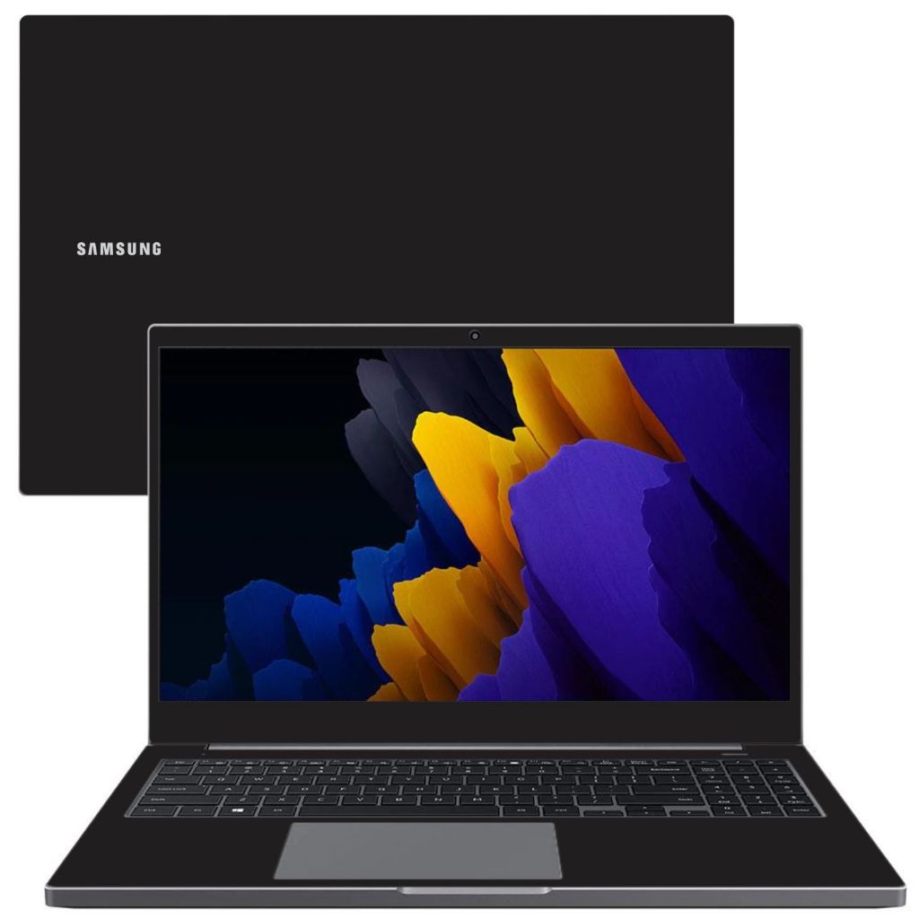 Skin Proteção para Notebook Samsung Book NP550XDA  - Tampa+Moldura da tela+Moldura do teclado e touch+Fundo+Logo Samsung