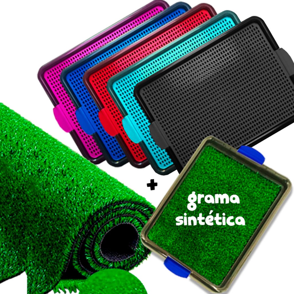 Tapete Canino com GRAMA SINTÉTICA Xixi Dog Banheiro Pet Sanitário Higienico Educa Cães em Oferta na Shopee