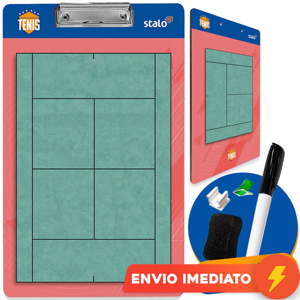 Prancheta Tatica Tenis Quadra Treinamento Posicionamento + Kit Caneta Apagador Itens