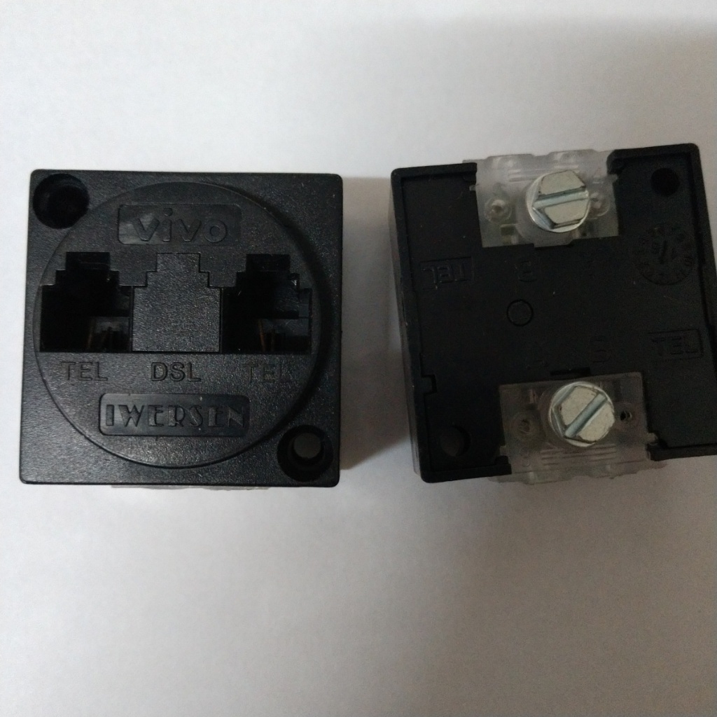 Tomada IDC com Gel  Telefone Rj-11 2 Modulares 2 Vias 1 Linha 1-pç