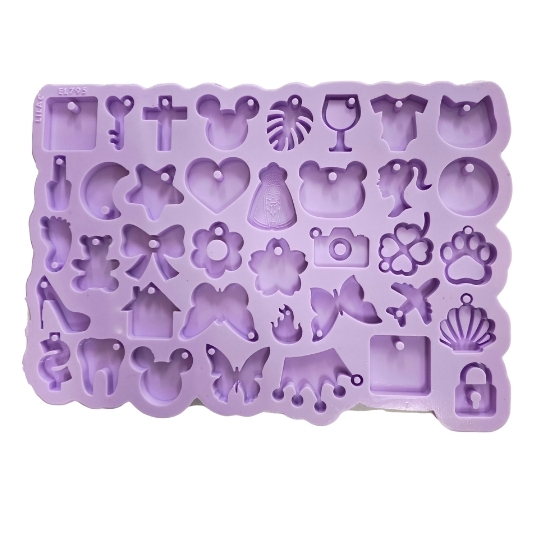 Molde de Silicone para Resina Paleta Berloques (Mini moldes 1) - 39 cavidades (entre 1 e 3 cm) em Oferta na Shopee