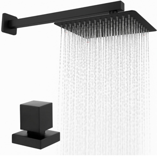 kit Chuveiro Inox Quadrado 20x20 Preto Articulado com Acabamento para Banheiro, Piscina Área Externa em Oferta na Shopee