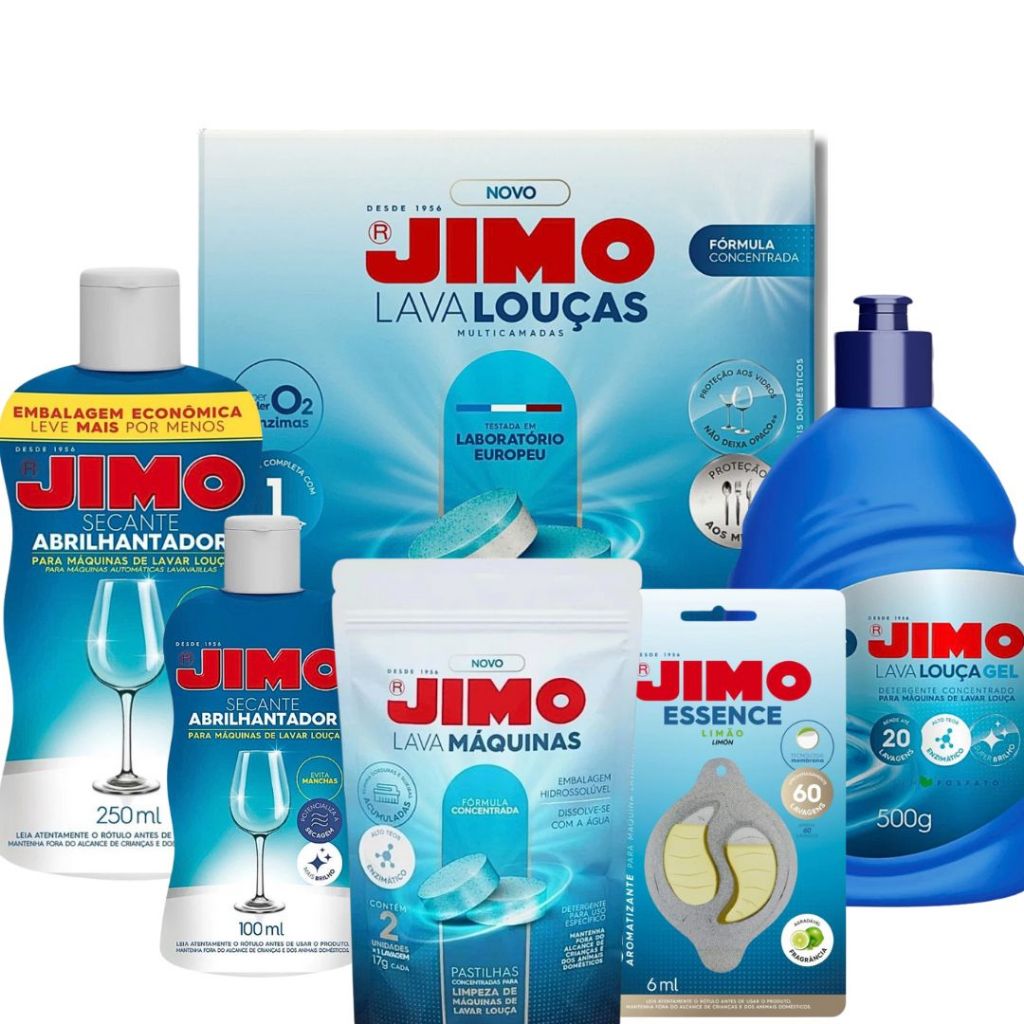 Monte seu Kit Jimo (Lava-Louças + Secante + Essence + Lava-Máquinas) | Escolha o Seu Combo Perfeito! +BRINDE NOS AVULSOS em Oferta na Shopee