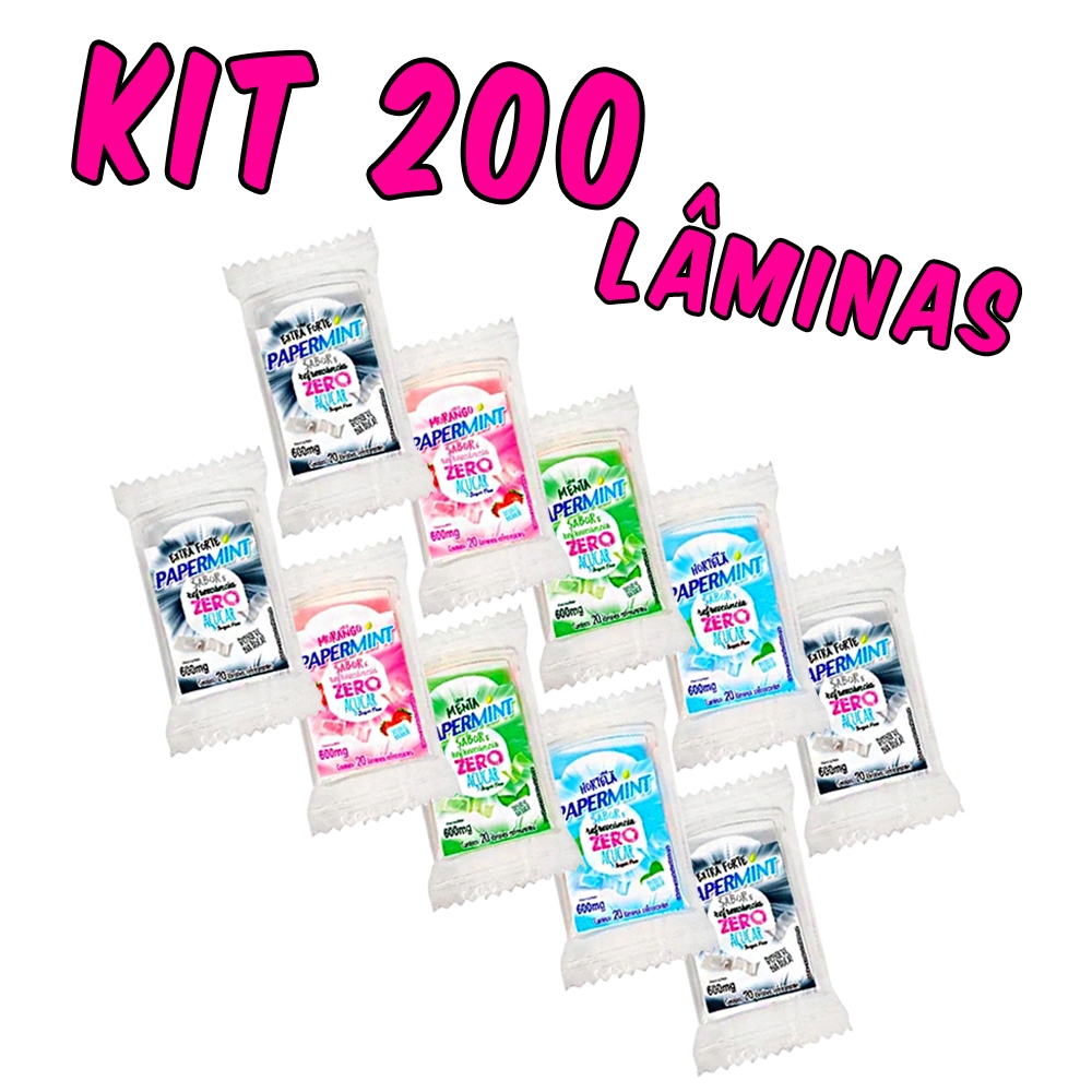10 Papermint Zero Açúcar – 20 Lâminas cada em Oferta na Shopee
