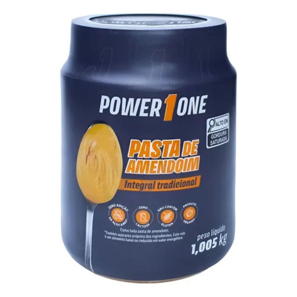 Pasta de Amendoim Tradicional Integral Pote 1,005kg Power 1 One em Oferta na Shopee