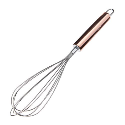 Batedor de Ovos Inox Mimo Style com Alça Bronze | Fouet Profissional Aço Inoxidável 31cm