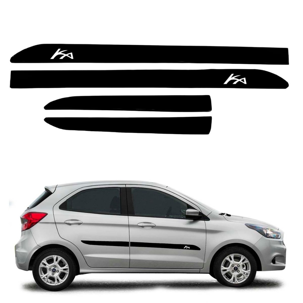 Friso Lateral Para Ford Ka 4 Portas 2014 2015 2016 2017 2018 2019 2020 2021 2021 Preto Hatch Sedan