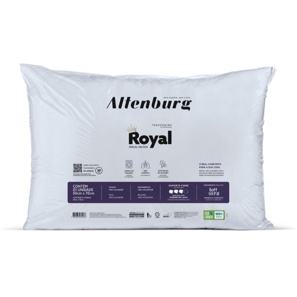 Kit 2 TravesseiroS Altenburg 180 Fios Royal em Oferta na Shopee