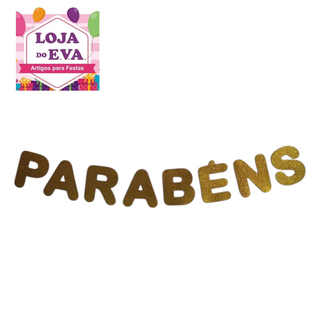 Varal Parabéns em EVA Glitter / Faixa Parabéns / Parabéns em Oferta na Shopee