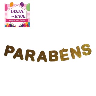 Varal Parabéns em EVA Glitter / Faixa Parabéns / Parabéns em Oferta na Shopee