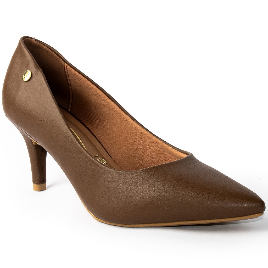 Scarpin Vizzano Feminino Salto Baixo Fino Macio Original 1185 Capuccino em Oferta na Shopee