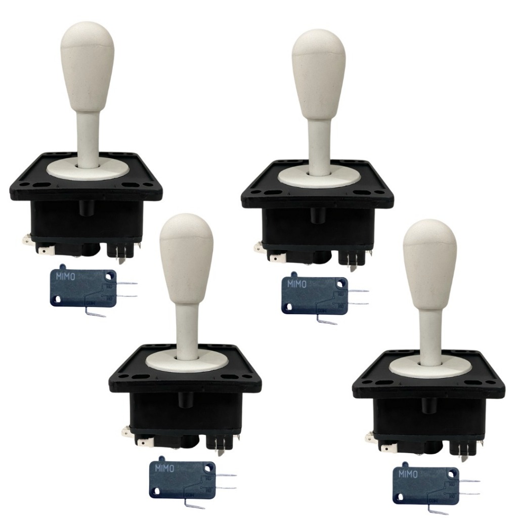 4 Manche Joystick Comando Controle Fliperama Game Arcade Retro Branco