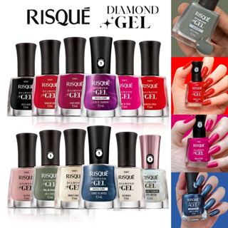 Kit Esmaltes Risqué Diamond Gel, escolha um dos kit com 4, 5, 6 ou 12 cores em Oferta na Shopee