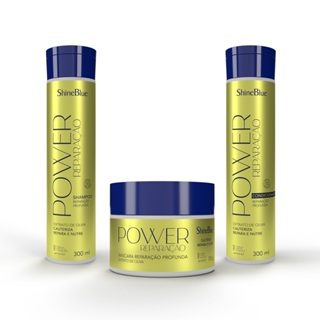 Kit Reparação Intensiva Shine Blue Sh Condicionador Máscara em Oferta na Shopee