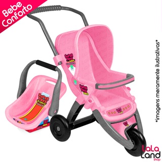 Carrinho Bebê Conforto Boneca Reborn 3 Rodas Brinquedo Passeio Infantil Super Toys em Oferta na Shopee