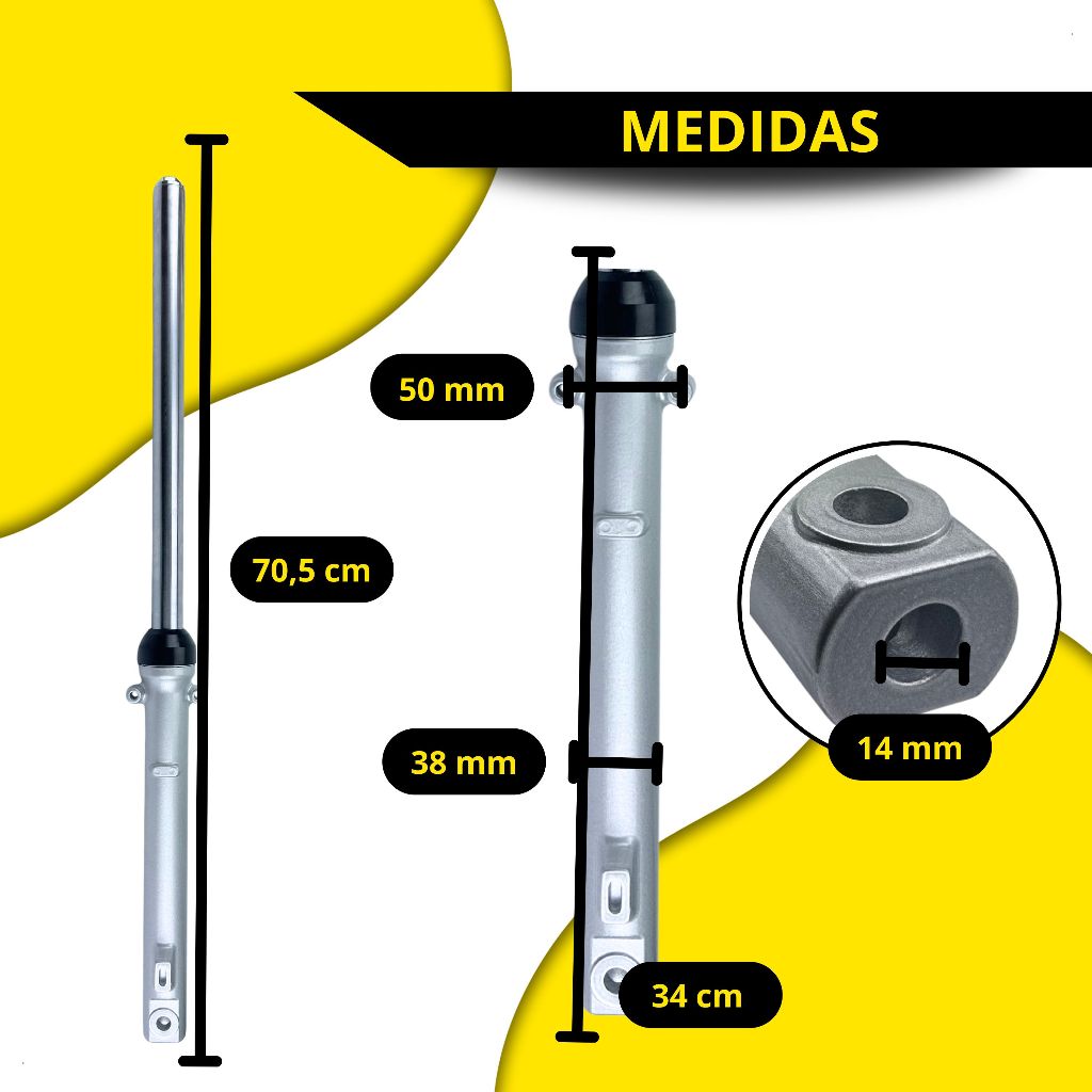 Par Bengala Completa Titan 125 Fan 125 Ks 2000 Até 2008 Freio Lona — imagem 2 de 2