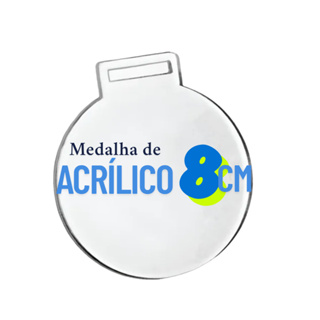 Medalha Acrílico Cristal 2mm Redonda Lisa 8 cm Kit 50 - 100 unidades em Oferta na Shopee
