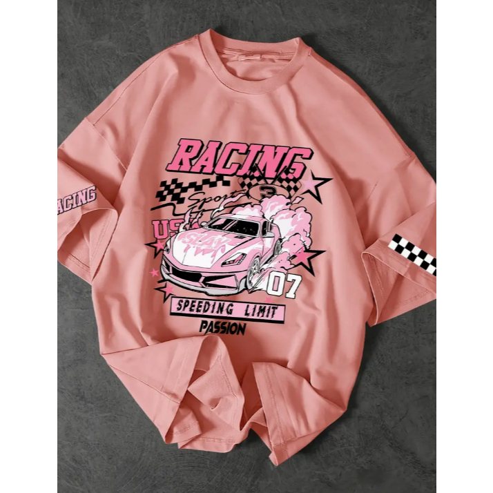 Camiseta Rancing Em 07 Limite De Velocidade Paixão Por Carro De Corrida Streetwear em Oferta na Shopee