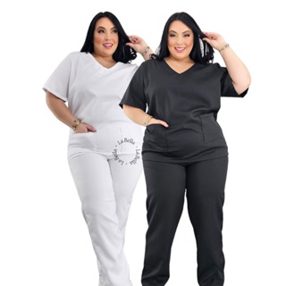 Kit 2 Privativo Plus Size Uniforme Estudio Clinica Estetica Gabardine- Ph em Oferta na Shopee