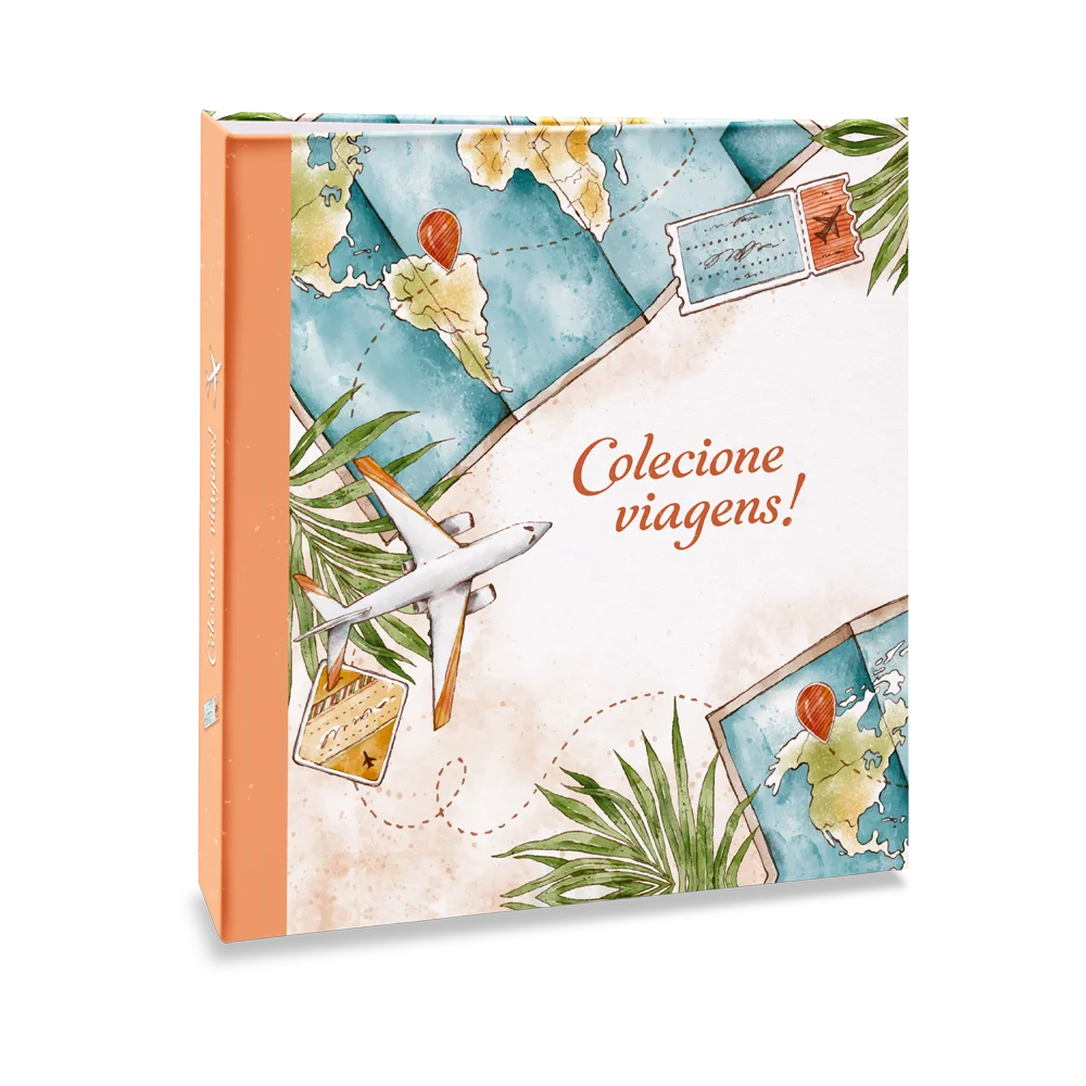 Álbum para 300 Fotos 10x15cm - 2 Fotografias por Página - Fichário - Capa Dura - Premium - Viagem