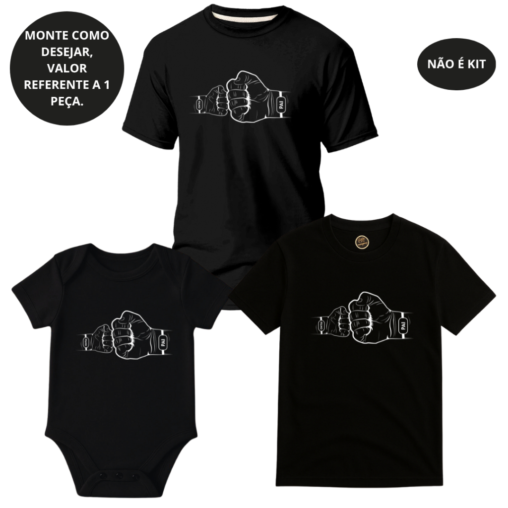 Camiseta Adulto/ Infantil/ Body bebê SOQUINHO PAI E FILHO Dia dos Pais - 1 peça ESTAMPADO