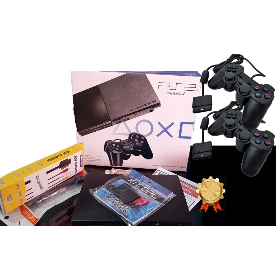 Playstation 2 Completo PS2 Play 2 + 1 Controle + Kit OPL