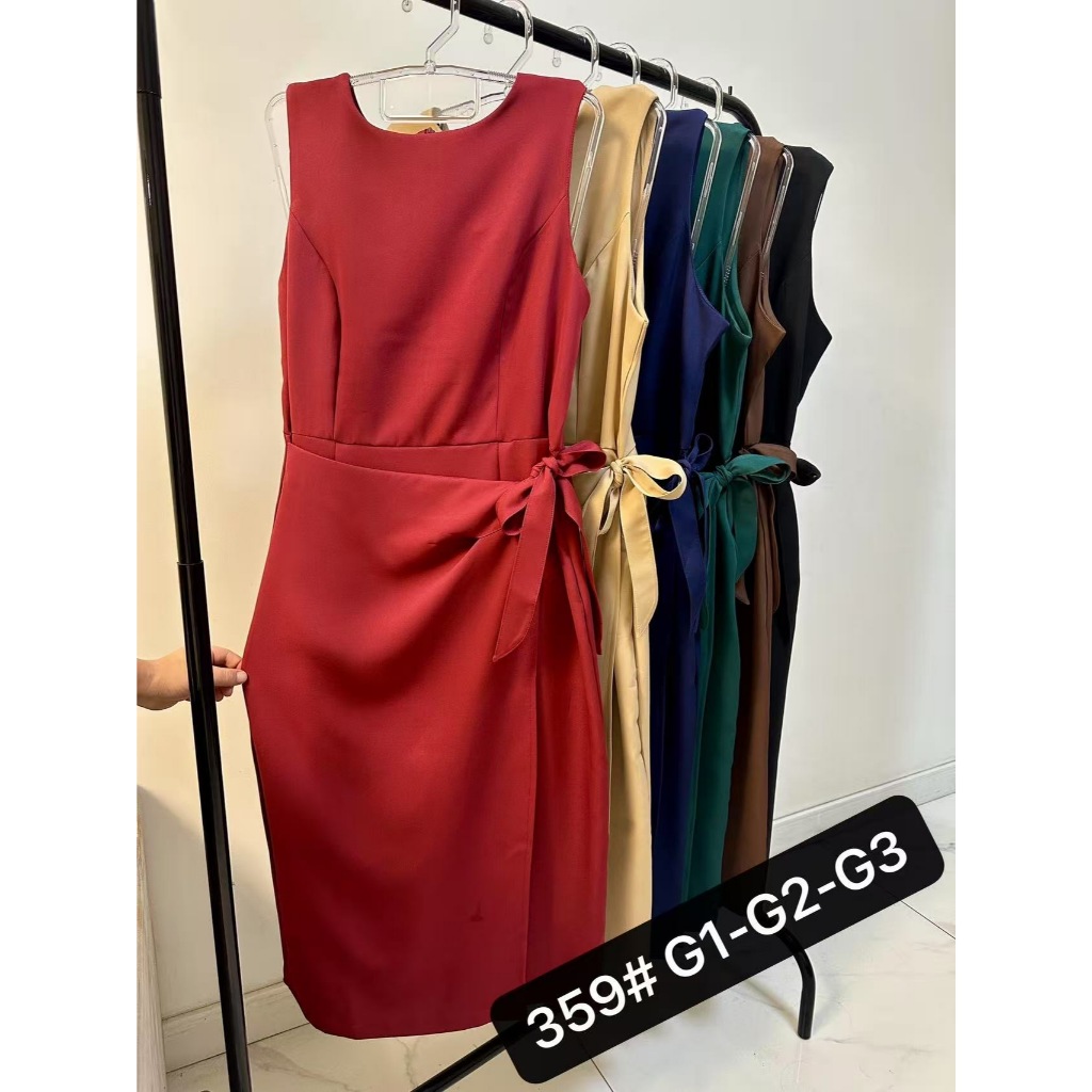 Vestido Feminino Alfaiataria PLUS SIZE Midi com Amarração Lateral Elegante G1-G2-G3 em Oferta na Shopee