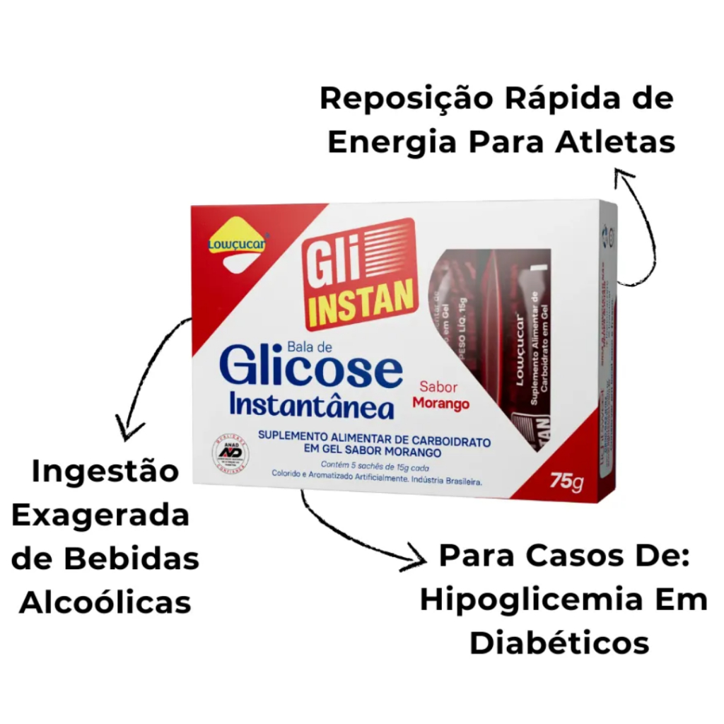 Kit C/ 12 Gli-instan Lowçúcar (Açúcar Liquido) Sabor Morango 5x15g - Lightsweet — imagem 2 de 2