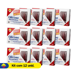 Kit C/ 12 Gli-instan Lowçúcar (Açúcar Liquido) Sabor Morango 5x15g - Lightsweet