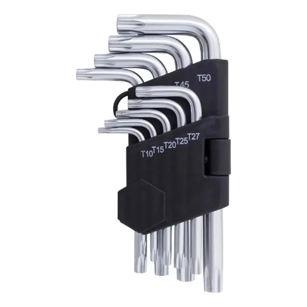 Jogo Chave Torx Media Tipo L Cromo Vanádio Furo Guia 9 PEÇAS em Oferta na Shopee