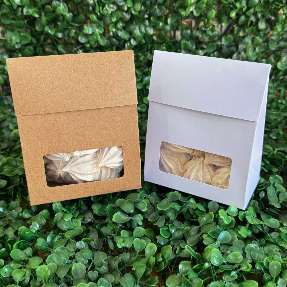 30 Caixinha Para Suspiro Casamento Lembrancinha com Tag + Saquinho Branca/ kraft   12x9,5x5 cm