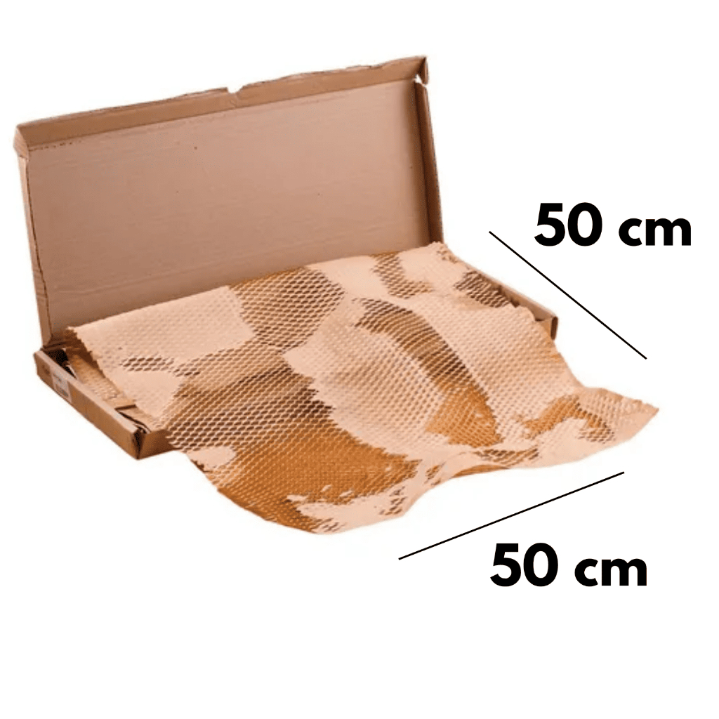 40 FOLHAS Bobina Kraft Colmeia 50x50 Alternativa Ao Plástico