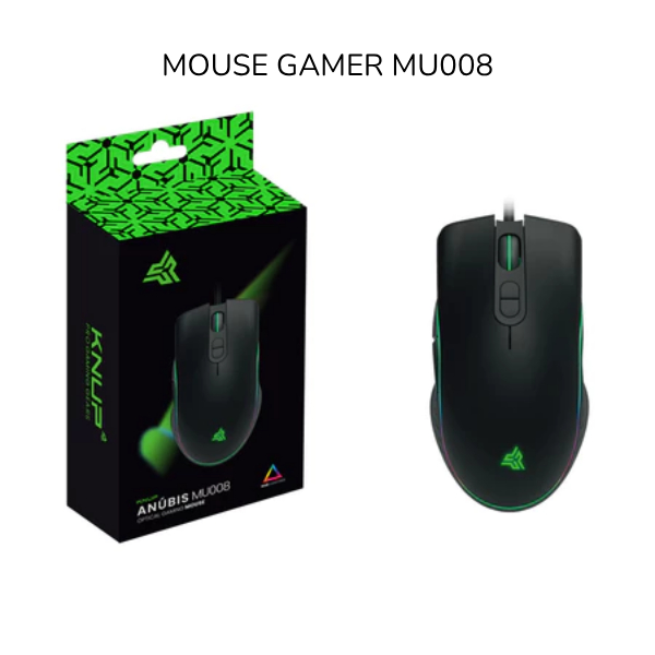 Mouse Gamer MU008 – Velocidade, estilo RGB e compatibilidade total!
