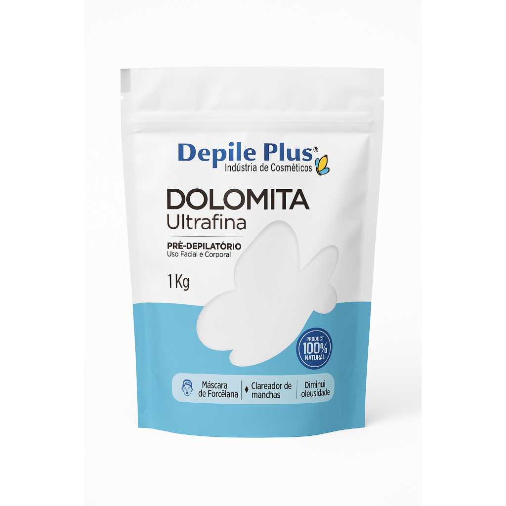 Talco Dolomita Corporal e Facial 1kg para Depilação e Cuidados para a Pele