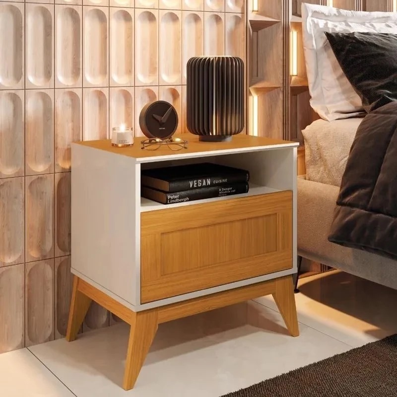 Mesa de Cabeceira Quarto Moderna Urban 1 Gaveta EDN em Oferta na Shopee