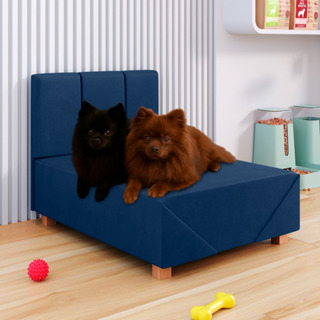 Cama Pet Box Luxo Suede  para Cachorro e Gato 60cm e 80cm Com Cabeceira em Oferta na Shopee