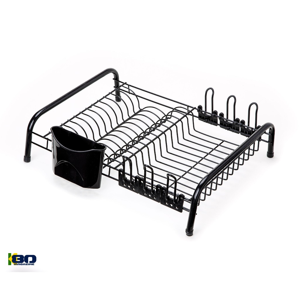 Escorredor De Louça All Black Londres 12 Pratos 6 Copos C/ Porta Talher em Oferta na Shopee