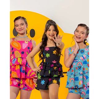 Combinadinho Mariah Estampado Infantil Juvenil, Roupa Menina tam. 4, 6, 8, 10, 12, 14, fresco e leve em Oferta na Shopee