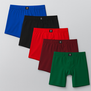 Kit 5 ou 3 Cuecas Ciclista Comprida Long Leg Embutida Confortável em Oferta na Shopee