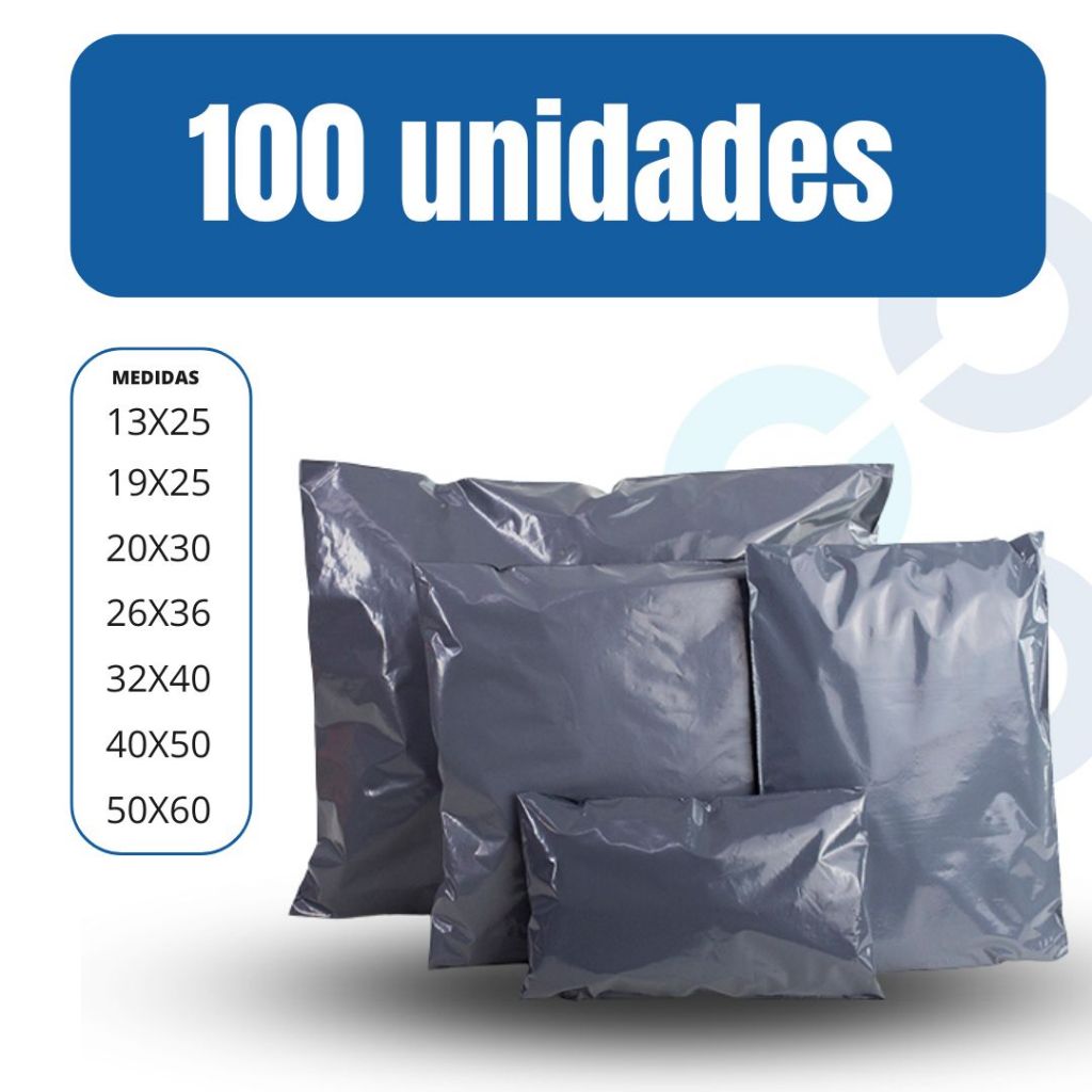 Kit 100 Unidades Envelope De Segurança Embalagem Correio Ecommerce Diversos Tamanhos, roupas, eletrônicos, Acessorios