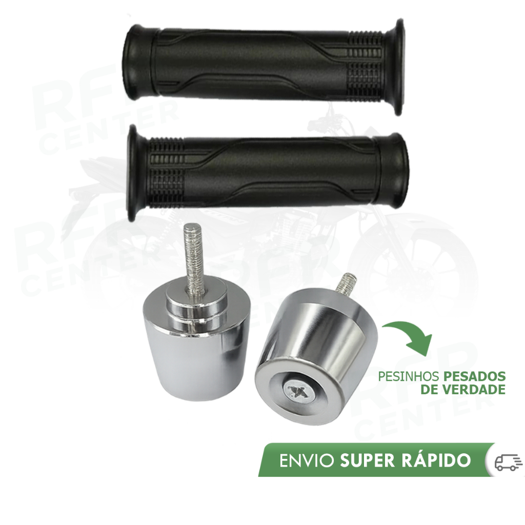 Kit Par Pesinhos PCX 150 Cromado + Manoplas CG Titan Cargo Fan Start 125 150 160 em Oferta na Shopee