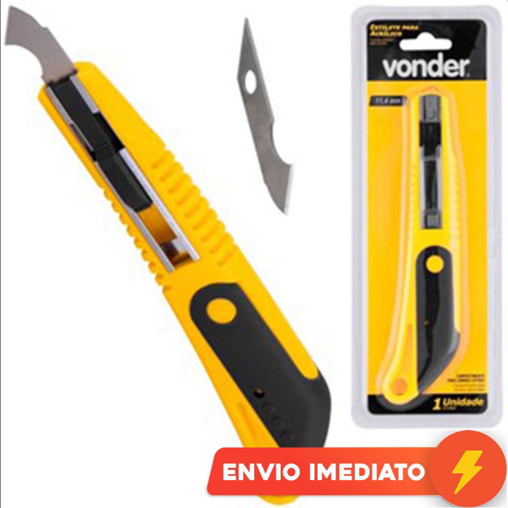 Estilete Para Cortar Acrílico Riscador Profissional Com 2 Laminas Slot Extra Vonder