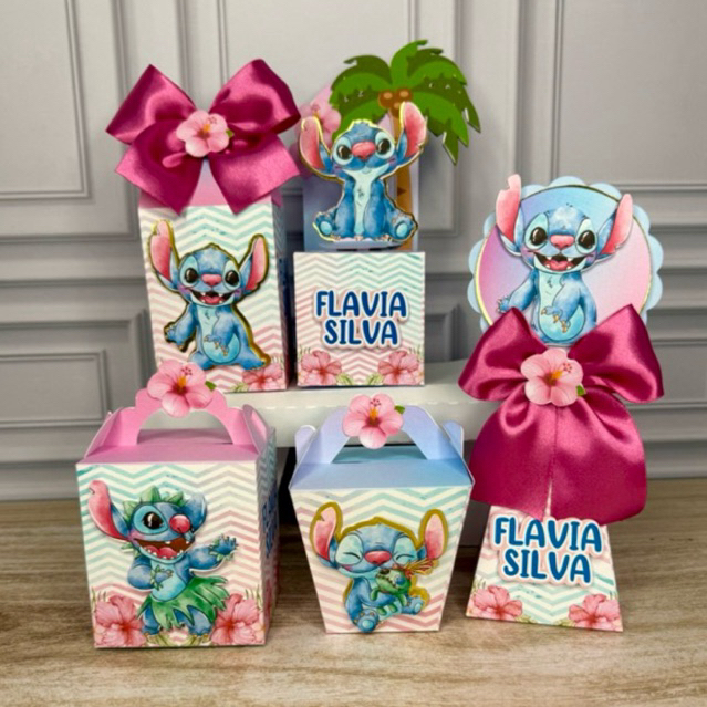 Caixinhas Personalizadas Stitch Lembrancinhas Festa infantil lilo&stitch aniversário decoração- festa - caixinha - milk