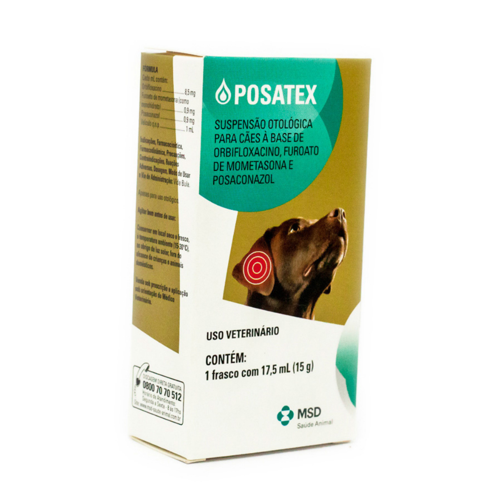Posatex 17,5ml - Suspensão Otológica Para Cães