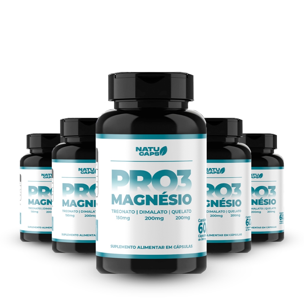 Kit Pro 3 Magnésio Suplemento Alimentar Energia Fortalecimento